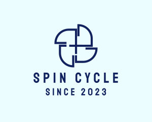 Spinning - Modern Pinwheel Windmill logo design