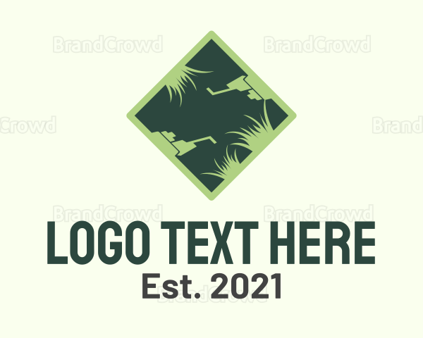Lawn Mower Grass Logo