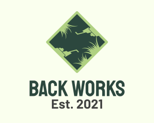 Lawn Mower Grass logo design