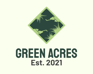 Lawn Mower Grass logo design