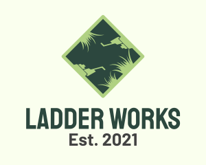 Lawn Mower Grass logo design