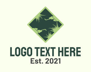Green - Lawn Mower Grass logo design