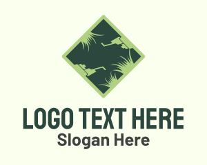 Lawn Mower Grass Logo