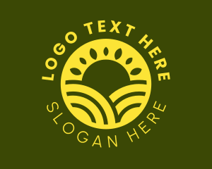 Sustainable - Farm Sun Landscape logo design
