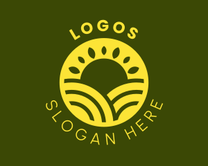 Farm Sun Landscape  Logo