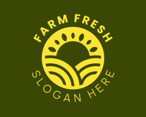 Farm Sun Landscape  logo design