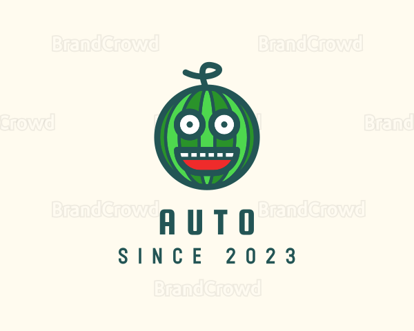 Funny Watermelon Face Logo