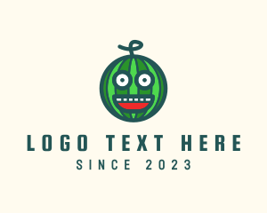 Fruit - Funny Watermelon Face logo design