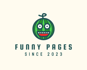 Funny Watermelon Face logo design