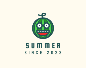 Funny Watermelon Face logo design