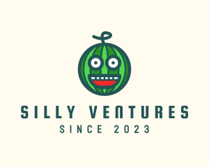 Funny Watermelon Face logo design