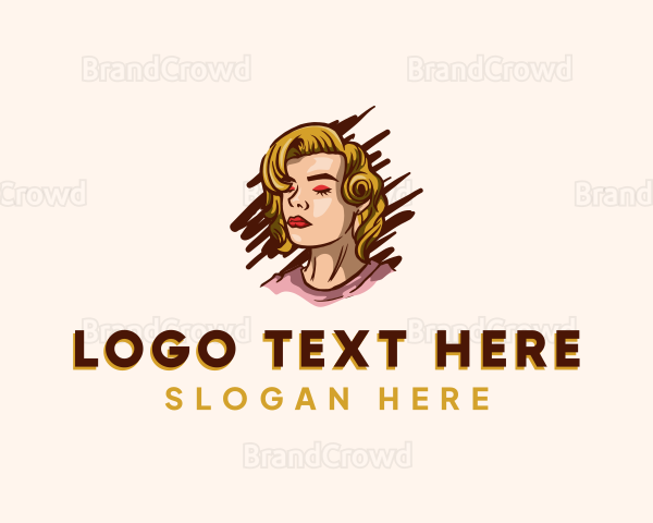 Retro Blonde Woman Logo