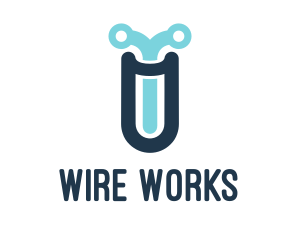 Wire - Circuit Test Tube logo design