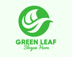 Green Organic Leaf logo design