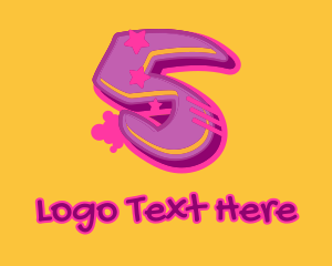 Graffiti - Graffiti Star Number 5 logo design