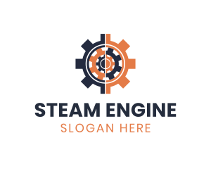 Locomotive - Multilayer Gear Cog logo design