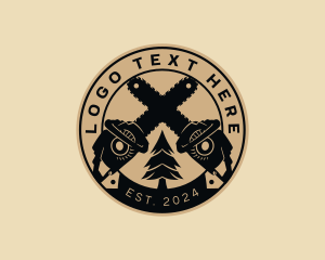 Carpenter - Tree Chainsaw Badge logo design