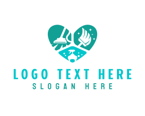 Waste Management - Heart Cleaning Sanitation logo design