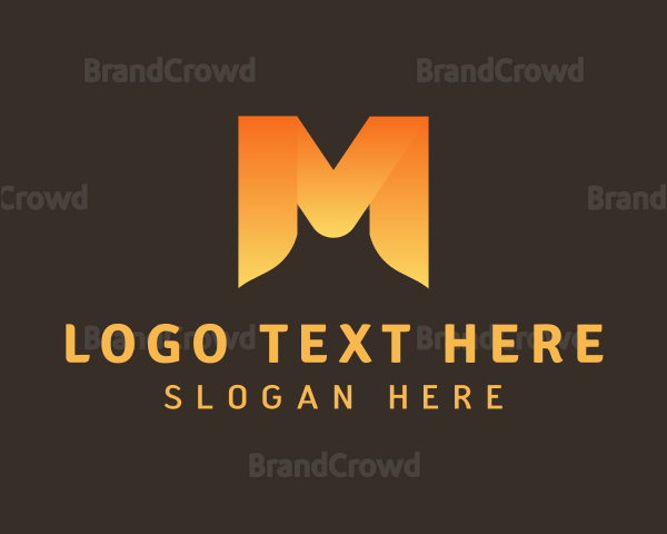 Orange Gradient Letter M Logo