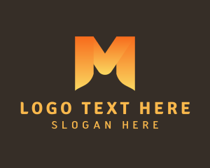 Contractor - Orange Gradient Letter M logo design