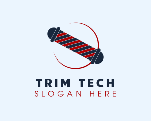 Trim - Barber Pole Groomer logo design