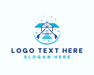 Clean - Pressure Wash House Cleaning logo design