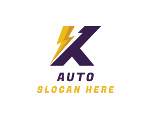 Lightning Sharp Letter K Logo