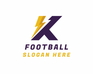 Violet - Lightning Sharp Letter K logo design