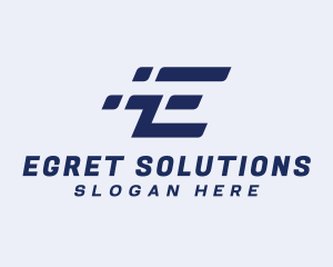 Fast Transport Letter E logo design