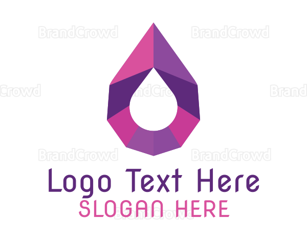 Purple Gemstone Droplet Logo