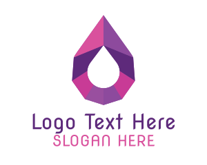 Water - Purple Gemstone Droplet logo design