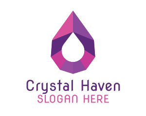 Purple Gemstone Droplet logo design