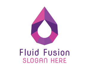 Purple Gemstone Droplet logo design