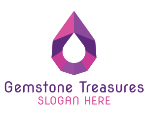 Purple Gemstone Droplet logo design