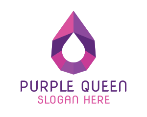 Purple Gemstone Droplet logo design