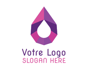 Crystal - Purple Gemstone Droplet logo design