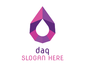 Winery - Purple Gemstone Droplet logo design