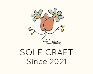 Rose Flower Embroidery logo design