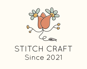 Embroidery - Rose Flower Embroidery logo design