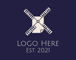 Writer - Piano Windmill Paper logo design