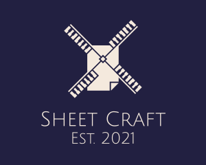 Sheet - Piano Windmill Paper logo design