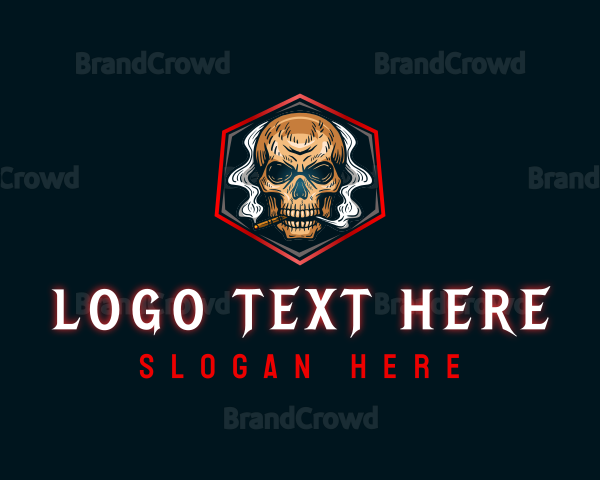 Cigarette Skull Smoking Logo