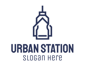 Station - Blue Minimalist Drink House logo design