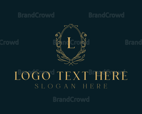 Wedding Planner Floral Wreath Logo