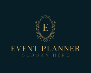 Wedding Planner Floral Wreath logo design