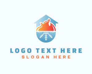 Heat - Heating & Cooling Home logo design