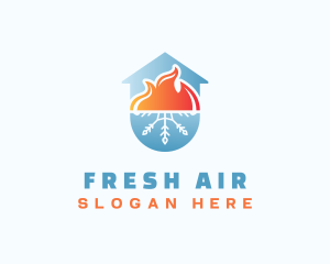 Heating & Cooling Home logo design