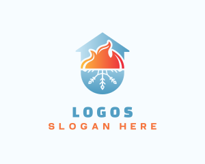 Heating - Heating & Cooling Home logo design