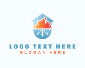 Snow - Heating & Cooling Home logo design