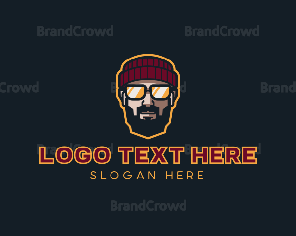 Hipster Guy Glasses Logo